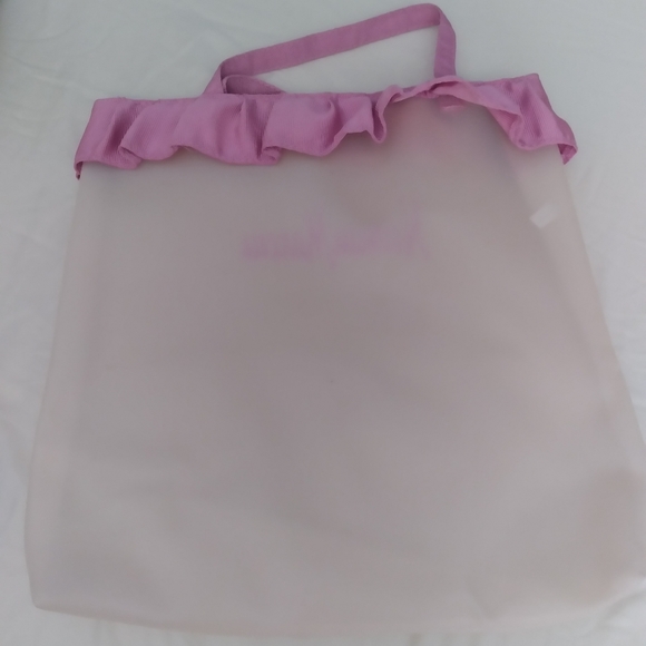 Vintage Neiman Marcus logo pink ruffle tote - Picture 4 of 4